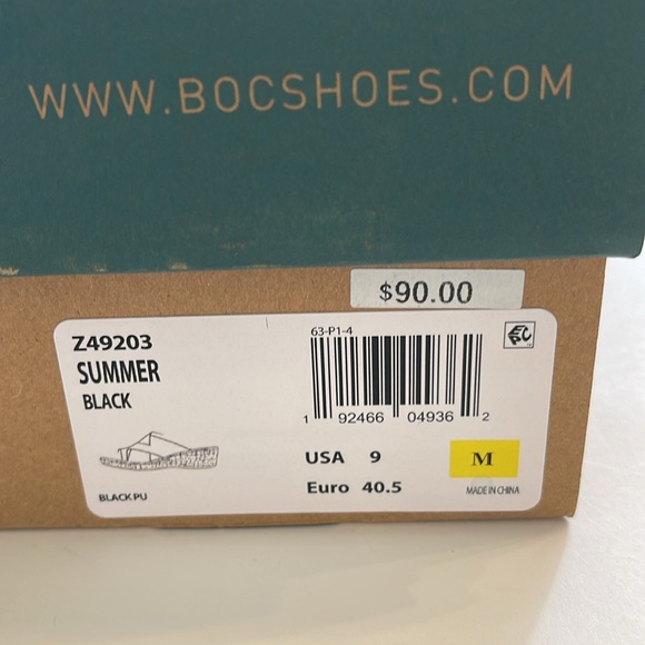 b.o.c. sandals wedge toe-loop black size 9 NWT - Picture 14 of 15